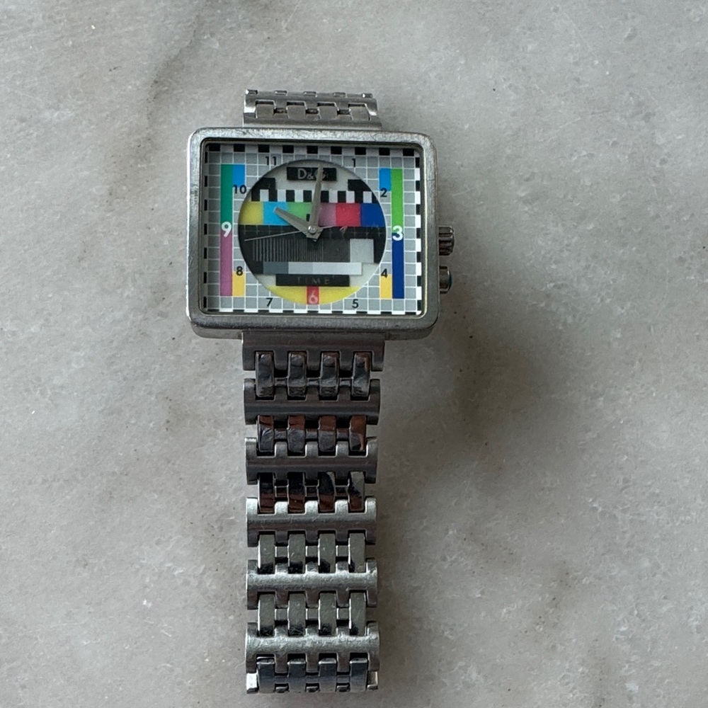Authentic Dolce and Gabbana Multicolored Face Silver watch